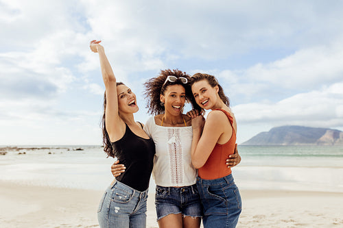 Women friends on a beach holiday
