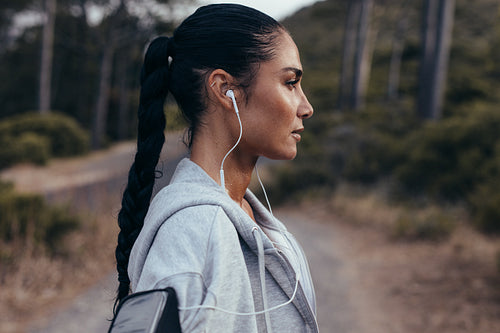Fitness woman resting after intense physical training