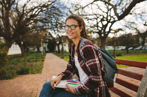 Female student at university campus