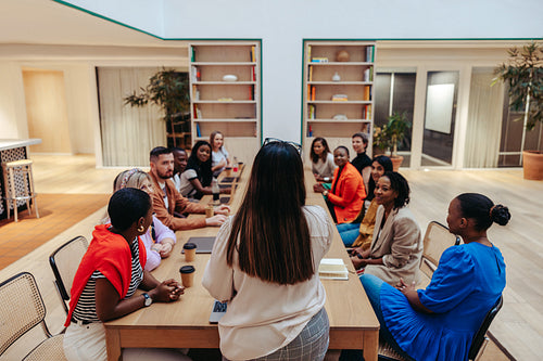 Creative advertising agency team in a collaborative briefing session