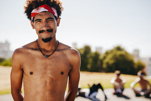 Portrait of football player