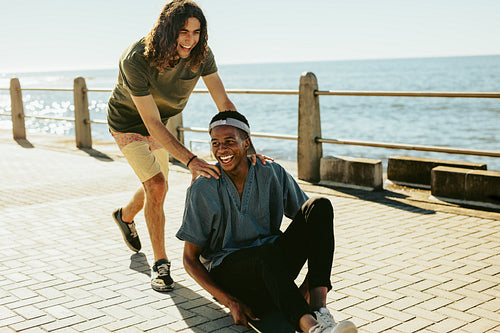 Friends having fun outdoors