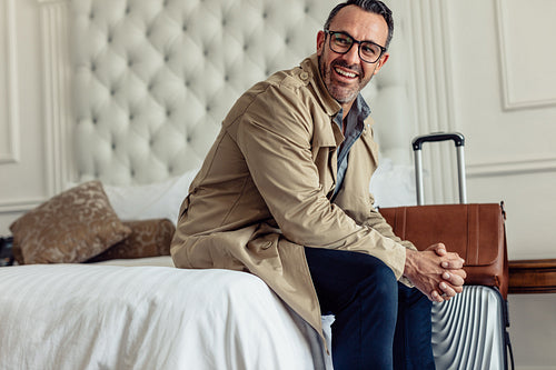 Mature businessman on business trip 