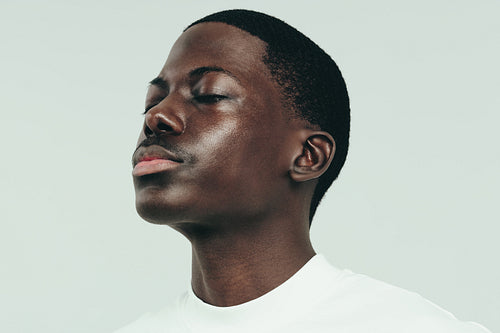 Man with flawless and glowing melanin skin