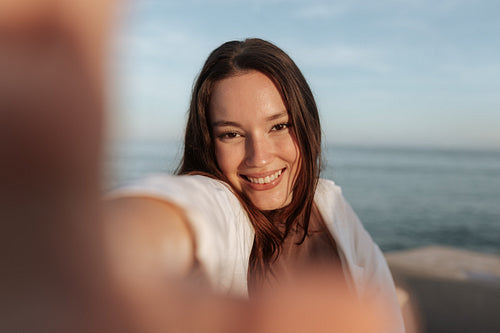 Taking smiling selfies for the memories