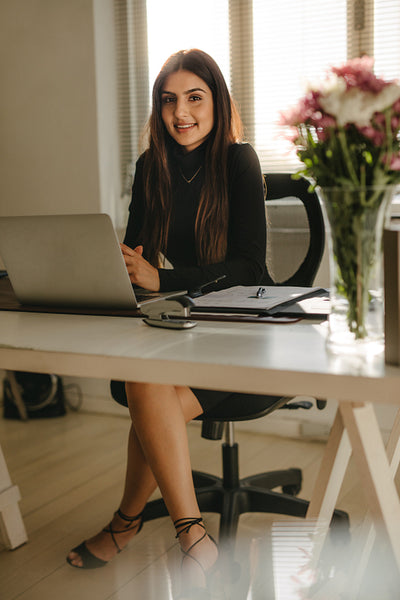 Successful businesswoman in casuals at office