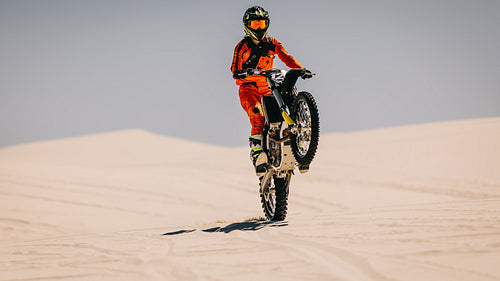 Wheelie on motocross bike