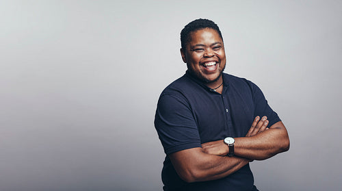 Portrait of cheerful african man