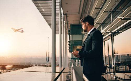 Airport travel for business man