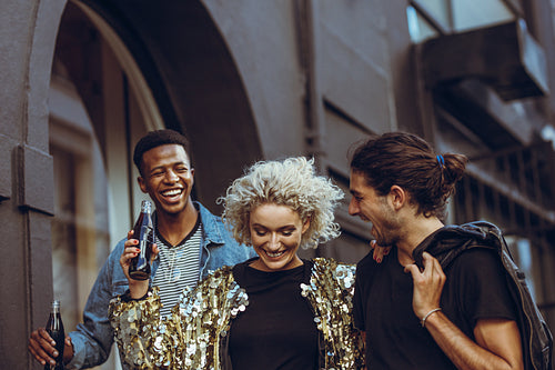 Friends hangout in the city