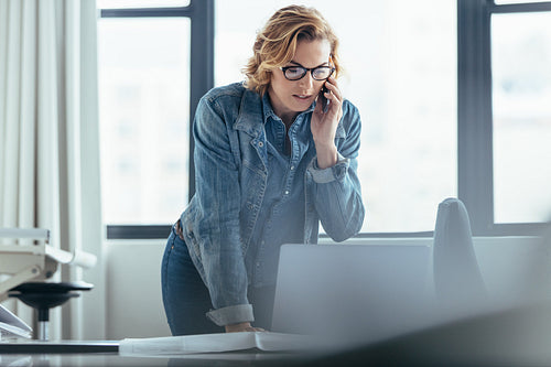 Female executive working at her desk