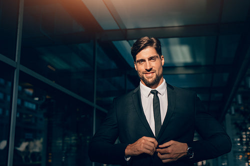 Portrait of handsome young man in business suit