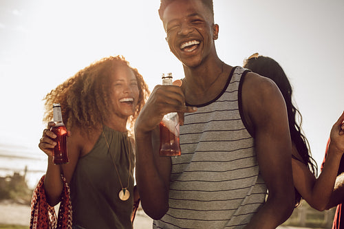 Group of friends chilling out on a weekend