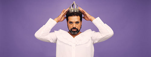 Portrait of a drag queen with crown