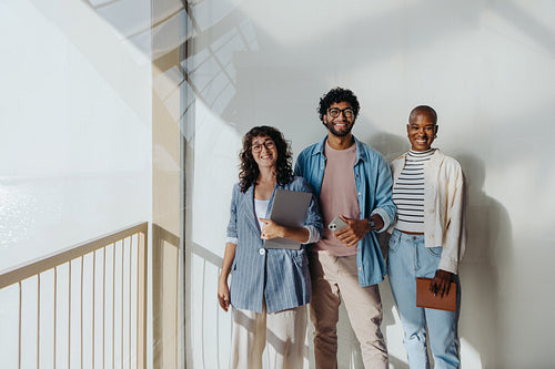 Successful and diverse group of business professionals in a modern office