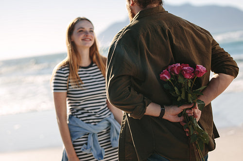 Couple in love on romantic date