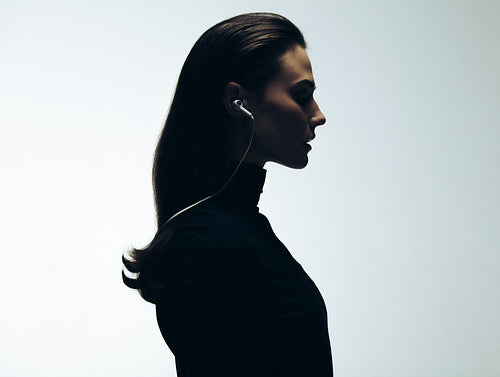 Woman with earphones