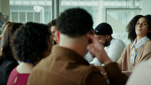 People enjoying a business meeting