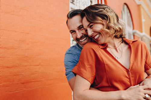 Couple enjoying themselves outdoors