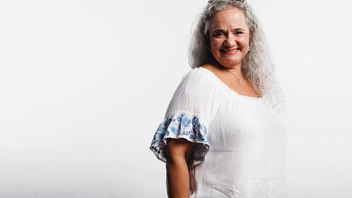 Portrait of cheerful senior woman