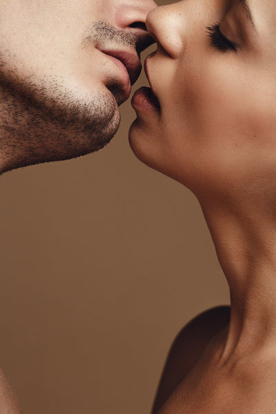 Sensual couple kissing