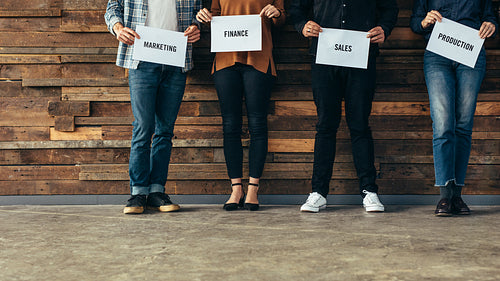 Business people representing their departments