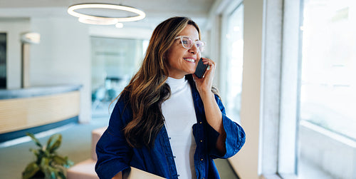 Businesswoman on the phone in an office