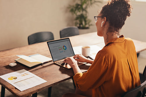 Businesswoman working from home during pandemic