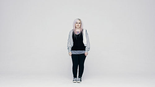 Fashionable woman with piercings