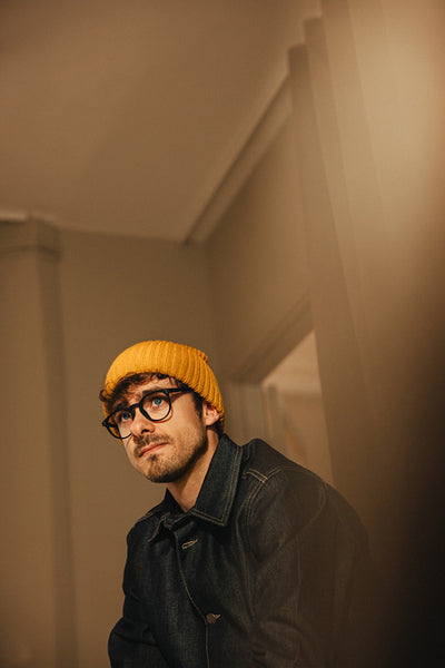 Creative freelancer portrait with copy space indoors