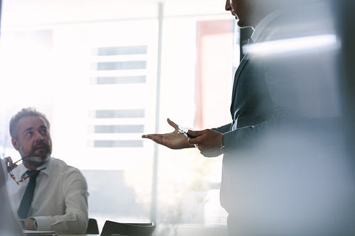 Business colleagues discussing during a meeting