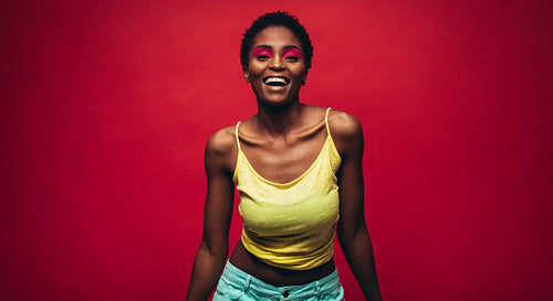 Studio shot of beautiful young african woman
