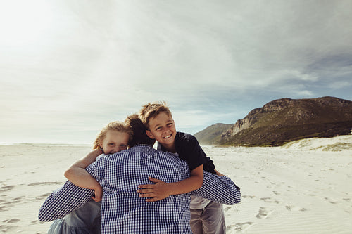 Young family on beach vacation