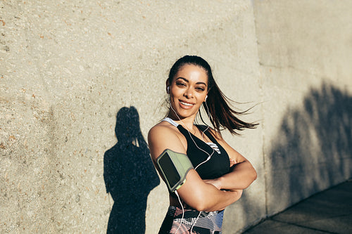 Sporty woman ready for fitness outdoor workout