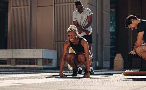Runner having fun during workout session