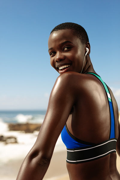 Healthy african woman doing workout