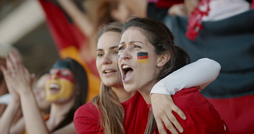 Excited German fans cheering for their national team