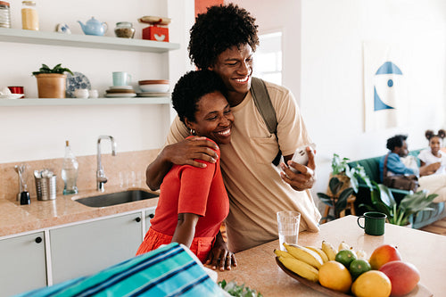 Happy morning routine: A loving family prepares for the day in their kitchen