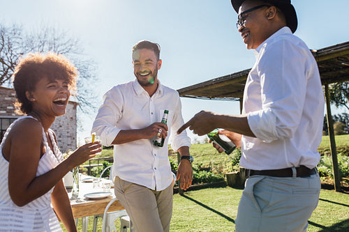 Group of friends enjoying party