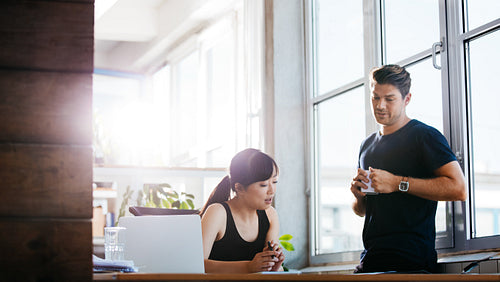 Business people meeting in office and discussing project