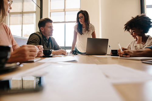 Multiracial business team meeting in conference room