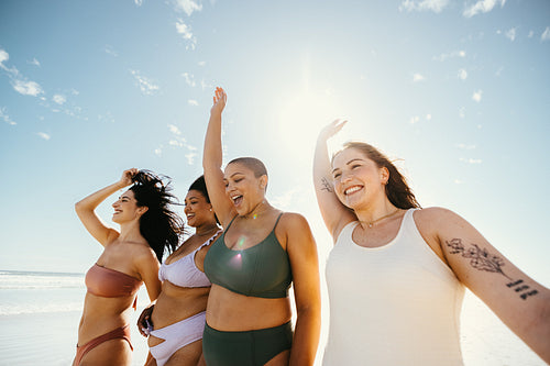 Young women celebrating spring break together
