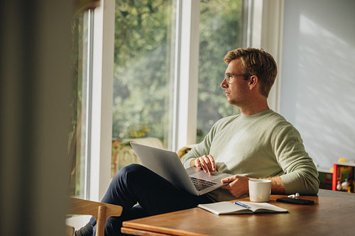 Business man working form home