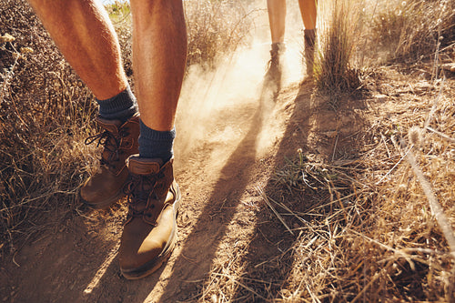 Hikers walking on the country trail 