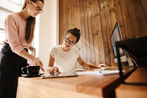 Business colleagues working together in office