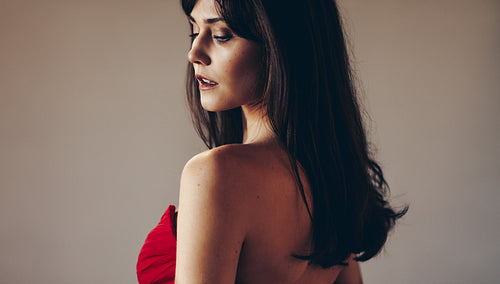 Portrait of a woman with loose hair