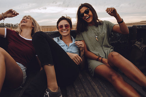 Friends enjoying a country road ride