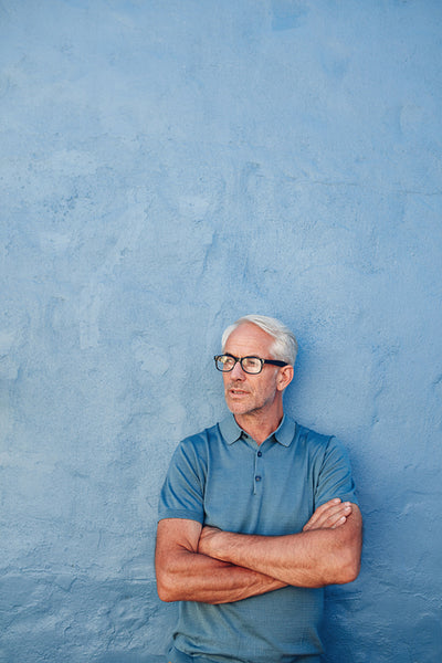 Handsome mature man looking at copy space