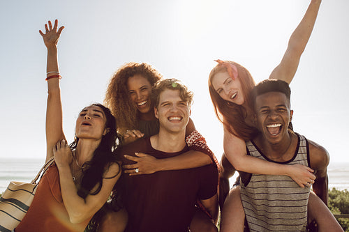 Group of multi-ethnic people enjoying themselves