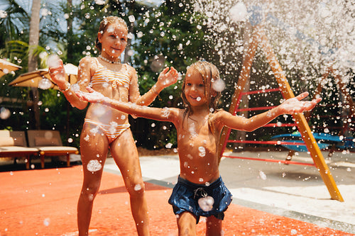 Kids having fun at a foam party during a resort's kids club event